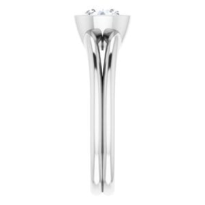Rings 14K White 6 mm Round Engagement Ring Mounting