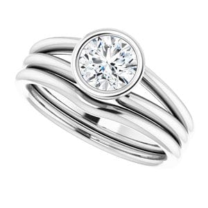 Rings 14K White 6 mm Round Engagement Ring Mounting