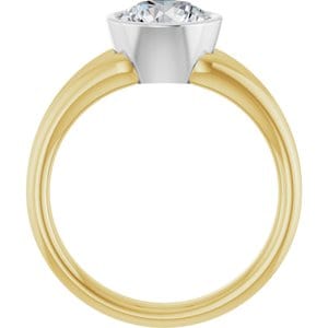 Rings 14K Yellow & White 7.4 mm Round Engagement Ring Mounting
