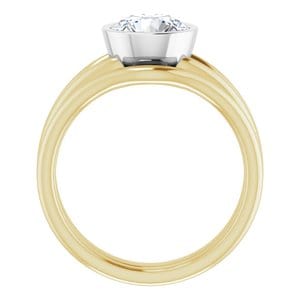 Rings 14K Yellow & White 7.4 mm Round Engagement Ring Mounting