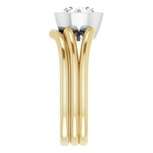 Rings 14K Yellow & White 7.4 mm Round Engagement Ring Mounting
