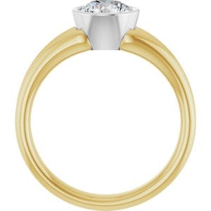 Rings 14K Yellow & White 6.5 mm Round Engagement Ring Mounting