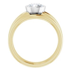 Rings 14K Yellow & White 6.5 mm Round Engagement Ring Mounting