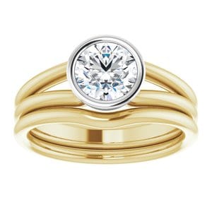 Rings 14K Yellow & White 6.5 mm Round Engagement Ring Mounting