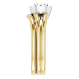 Rings 14K Yellow & White 6.5 mm Round Engagement Ring Mounting