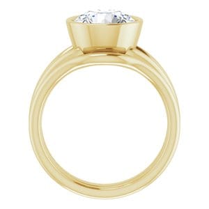 Rings 10K Yellow 9 mm Round Engagement Ring Mounting