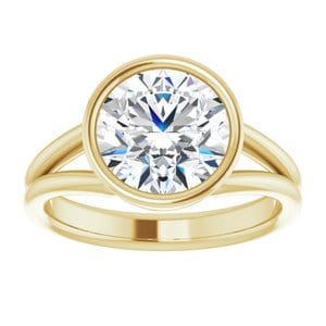 Rings 10K Yellow 9 mm Round Engagement Ring Mounting