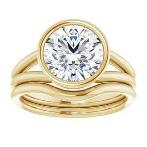 Rings 10K Yellow 9 mm Round Engagement Ring Mounting