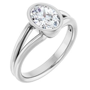 Rings Sterling Silver 8x6 mm Oval Engagement Ring Mounting