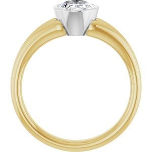 Rings 18K Yellow & White 8x6 mm Oval Engagement Ring Mounting