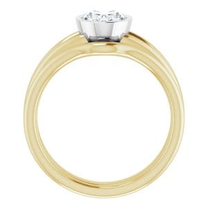 Rings 18K Yellow & White 8x6 mm Oval Engagement Ring Mounting