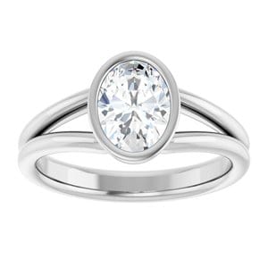 Rings Sterling Silver 8x6 mm Oval Engagement Ring Mounting
