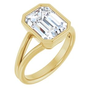 Rings 14K Yellow 10x8 mm Emerald Engagement Ring Mounting