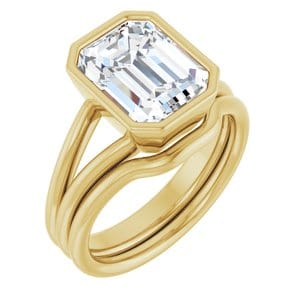 Rings 14K Yellow 10x8 mm Emerald Engagement Ring Mounting