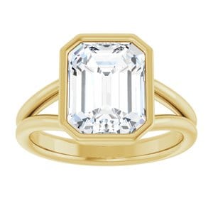 Rings 14K Yellow 10x8 mm Emerald Engagement Ring Mounting