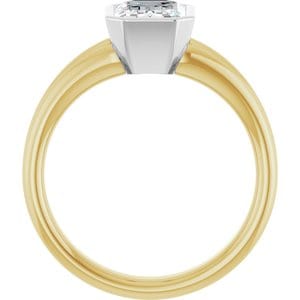Rings 14K Yellow & White 8x6 mm Emerald Engagement Ring Mounting