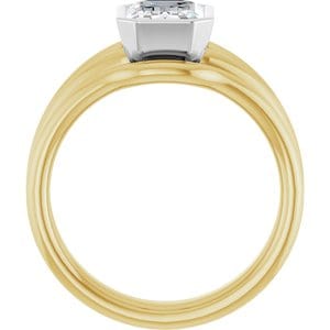 Rings 14K Yellow & White 8x6 mm Emerald Engagement Ring Mounting