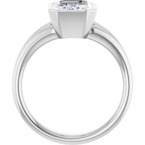 Rings 14K White 9x7 mm Emerald Engagement Ring Mounting