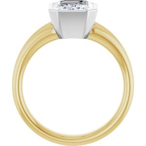 Rings 18K Yellow & White 9x7 mm Emerald Engagement Ring Mounting
