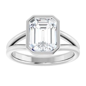 Rings 14K White 9x7 mm Emerald Engagement Ring Mounting