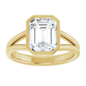 Rings 14K Yellow 9x7 mm Emerald Engagement Ring Mounting