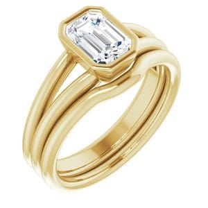 Rings 14K Yellow 7x5 mm Emerald Engagement Ring Mounting