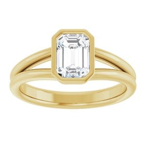 Rings 14K Yellow 7x5 mm Emerald Engagement Ring Mounting