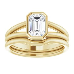Rings 14K Yellow 7x5 mm Emerald Engagement Ring Mounting