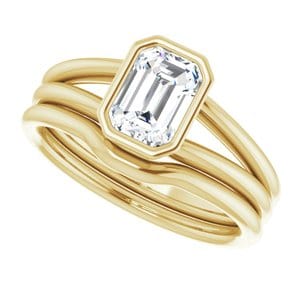 Rings 14K Yellow 7x5 mm Emerald Engagement Ring Mounting