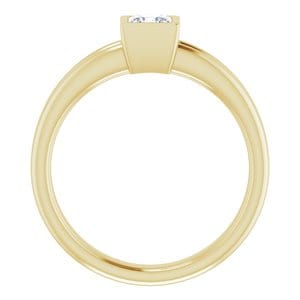 Rings 10K Yellow 4 mm Square Engagement Ring Mounting