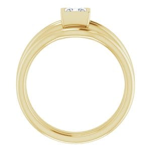 Rings 10K Yellow 4 mm Square Engagement Ring Mounting