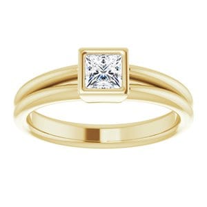 Rings 10K Yellow 4 mm Square Engagement Ring Mounting