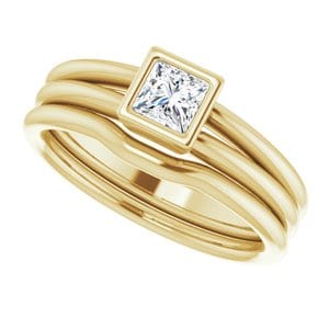 Rings 10K Yellow 4 mm Square Engagement Ring Mounting