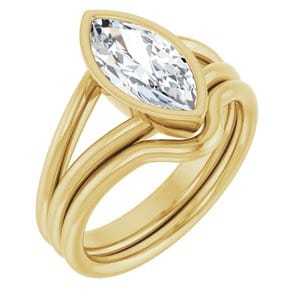Rings 14K Yellow 12x6 mm Marquise Engagement Ring Mounting