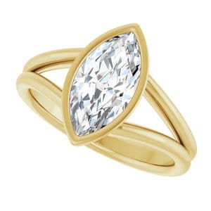 Rings 14K Yellow 12x6 mm Marquise Engagement Ring Mounting