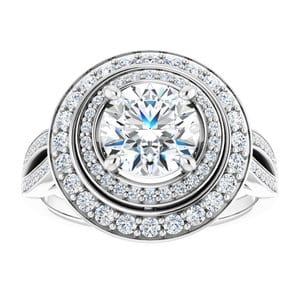 Rings 14K White 7 mm Round Engagement Ring Mounting