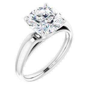 Rings 14K White 8.8 mm Round Engagement Ring Mounting
