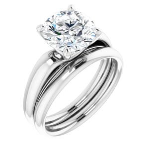 Rings 14K White 8.8 mm Round Engagement Ring Mounting