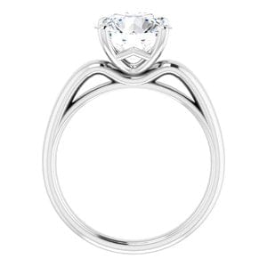 Rings 14K White 8.8 mm Round Engagement Ring Mounting