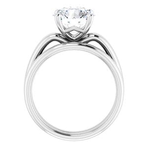 Rings 14K White 8.8 mm Round Engagement Ring Mounting
