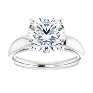 Rings 14K White 8.8 mm Round Engagement Ring Mounting