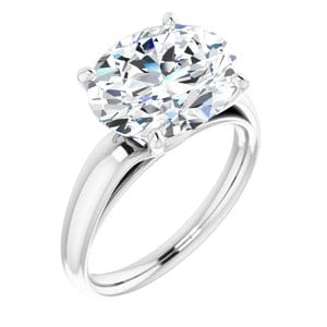 Rings Platinum 12x10 mm Oval Engagement Ring Mounting