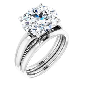 Rings Platinum 12x10 mm Oval Engagement Ring Mounting