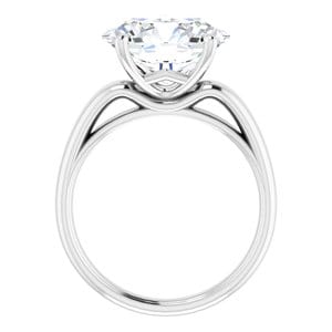Rings Platinum 12x10 mm Oval Engagement Ring Mounting