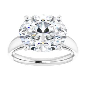 Rings Platinum 12x10 mm Oval Engagement Ring Mounting