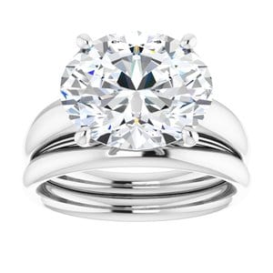 Rings Platinum 12x10 mm Oval Engagement Ring Mounting
