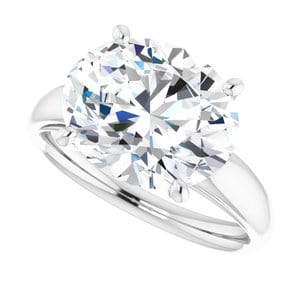 Rings Platinum 12x10 mm Oval Engagement Ring Mounting