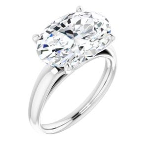 Rings Sterling Silver 14x10 mm Oval Engagement Ring Mounting