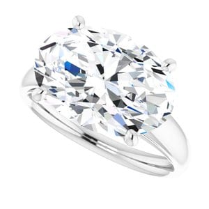 Rings Sterling Silver 14x10 mm Oval Engagement Ring Mounting