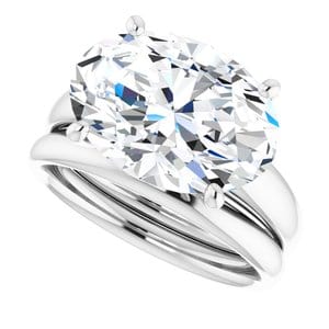 Rings Sterling Silver 14x10 mm Oval Engagement Ring Mounting